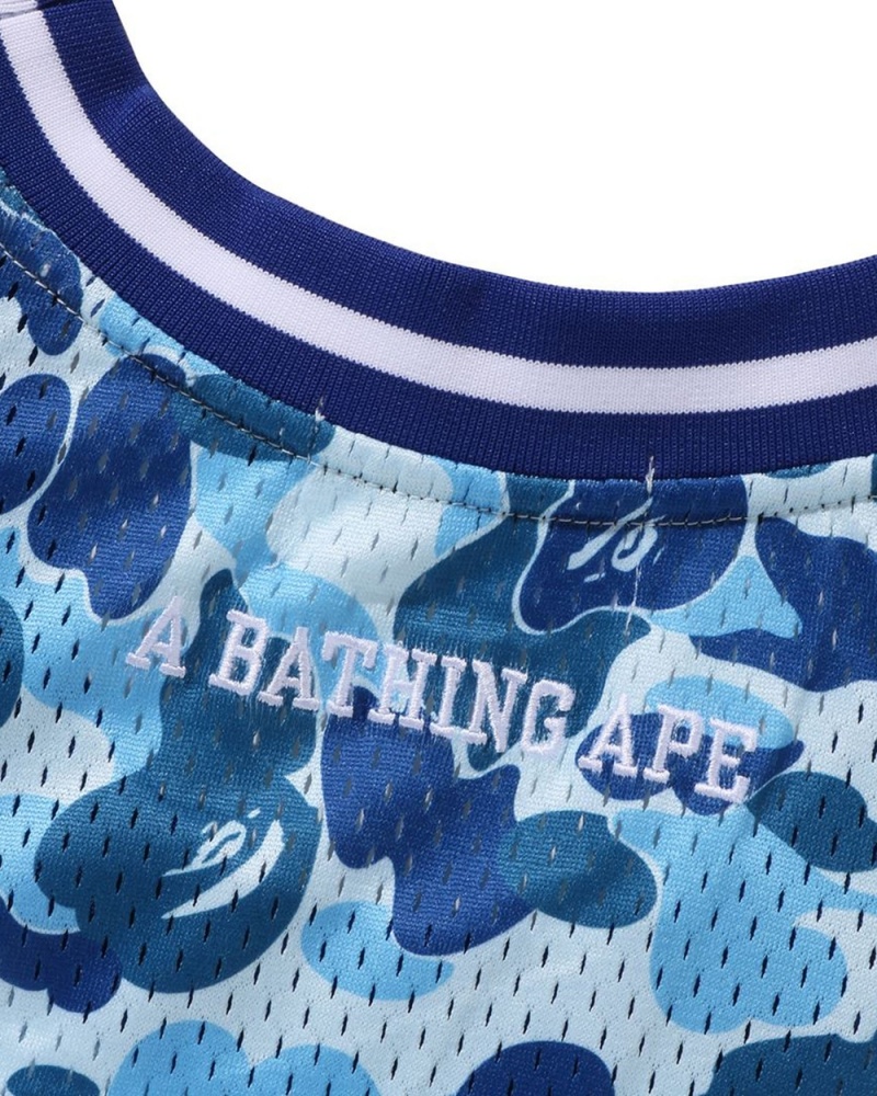 T Shirts Bape ABC Basketball Tank Bleu Clair Homme | QYT-14465035